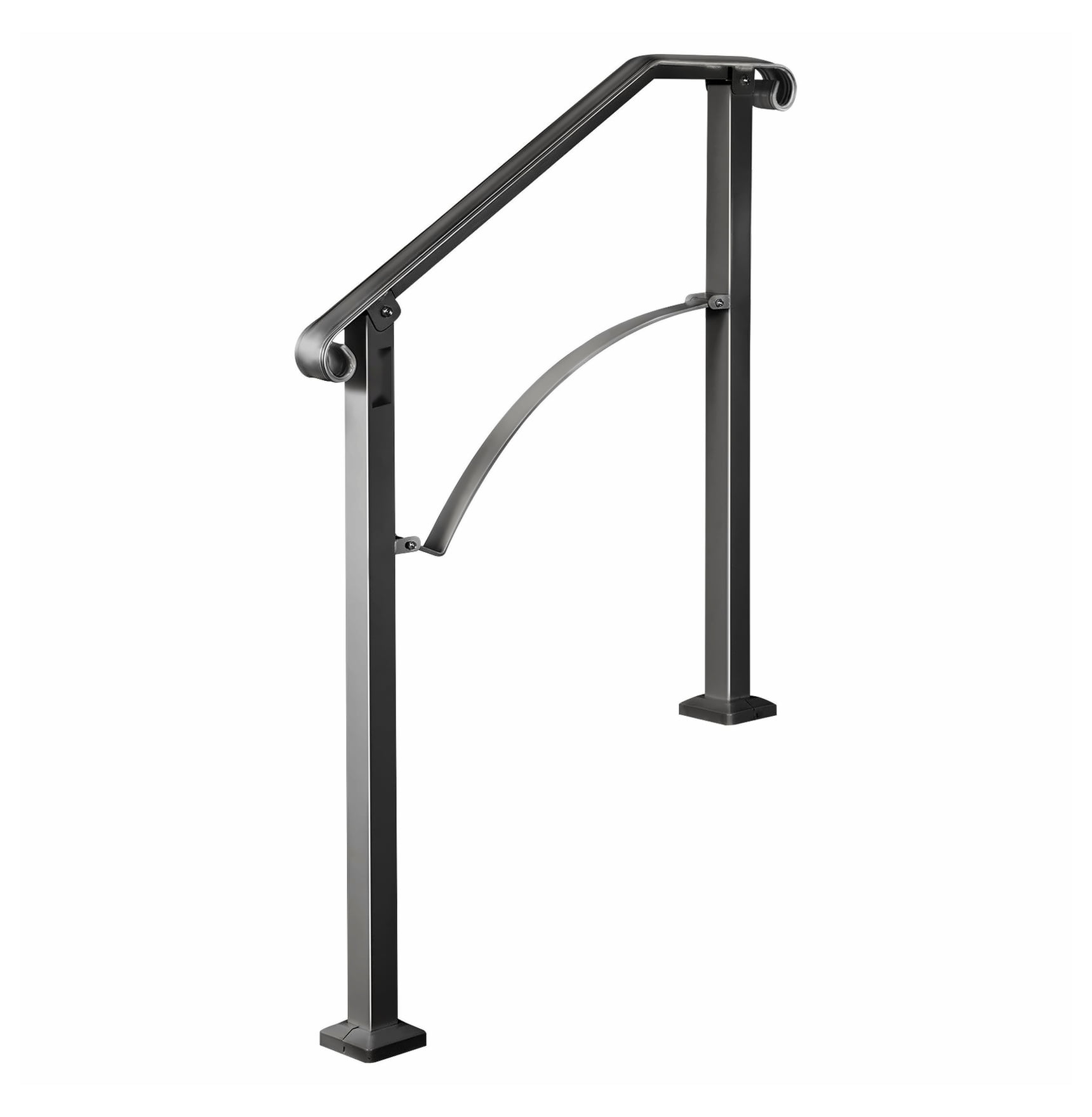 Outdoor Stair Handrails 2-3 Steps, Wrought Iron Railing for Concrete ...