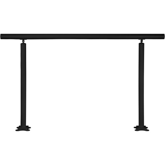 Outdoor Stair Railing Kit, 5 FT Handrails 0-5 Steps, Adjustable Angle Black Aluminum Stair Hand Rail for The Elderly, Handrails for Indoor & Outdoor Steps