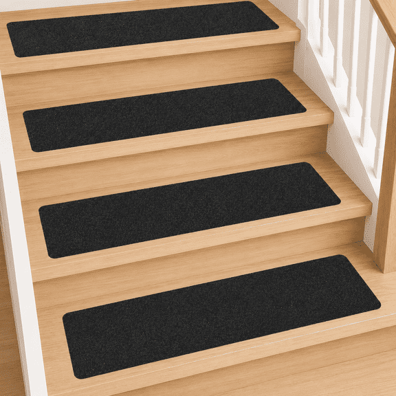 Outdoor Stair Treads Non-Slip Step Strips, 5 Pack 6 x 24 in Precut Anti Slip Tape for Wooden Stairs, Steps, Decks and Porches, Black