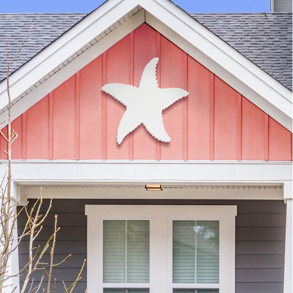 Outdoor Starfish Wall Decor, PVC Starfish Beach House Decoration, Weatherproof Coastal Wall Art for Pool, Shed, Nautical Ocean Hanging Sign, 4 Foot