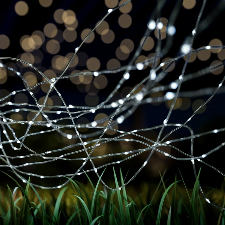 Outdoor Starry Solar String Lights- Solar Powered Cool White Fairy 100 LED Lights with 8 Lighting Modes for Patio, Backyard, Events by Pure Garden