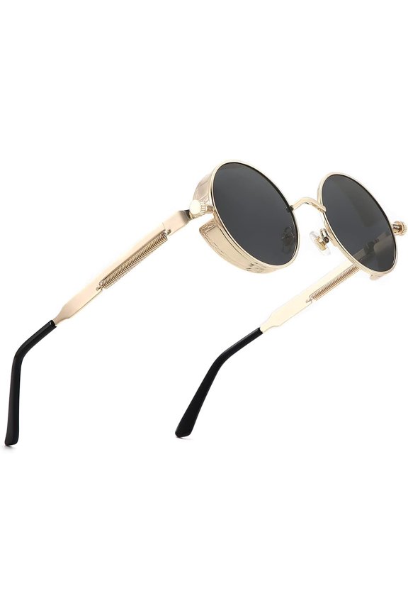 Outdoor Steampunk Sunglasses For Men, Round Gothic Shades Women, Fashion Cool Protective Eyewear