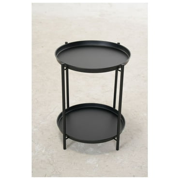 Outdoor Steel Patio Side Table 2-Tier