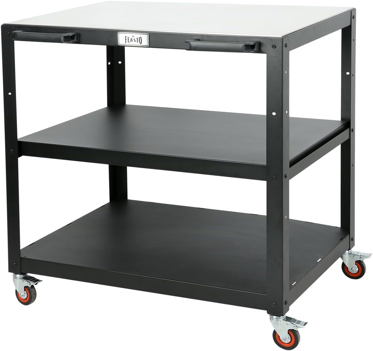 Outdoor Steel Table Cart, 35.4” X 24” 304 Stainless Steel Table Top