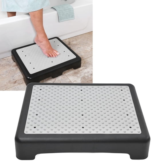 Outdoor Step Anti Slip Half Step Stackable Elderly Plastic Half Step Indoor Riser Step Stool Bathroom Aid Portable Step Riser for Household Garden High Beds,16.9x13x3.5in
