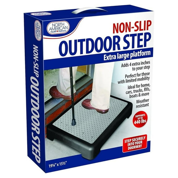 Outdoor Step - Portable Mobility Aid for Steps - Lightweight Step Stool with Slip-Resistant Mat - Easy Step Access for Limited Mobility - Indoor/Outdoor Use
