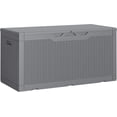 thumbnail image 1 of Outdoor Storage Box 100 Gallon Storage Bin with Lid for Patio Furniture, Garden Tools, Pool Supplies, Lockable, Waterproof and UV Resistant, Gray, 1 of 7