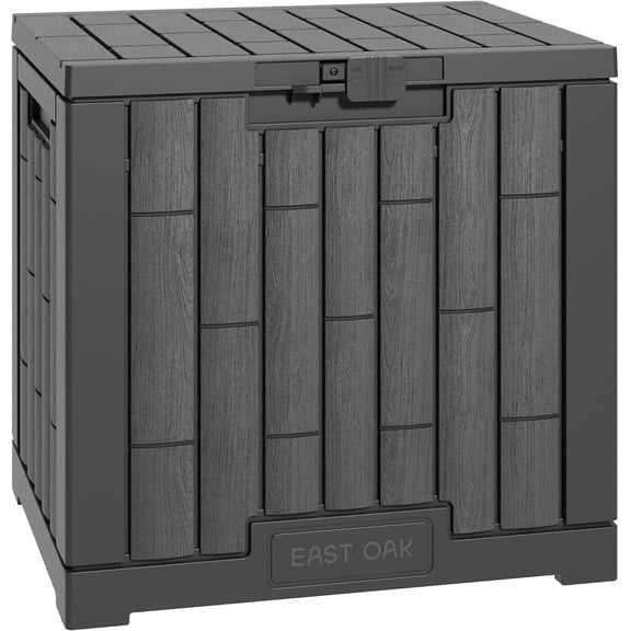 Outdoor Storage Box, 31 Gallon Deck Box for Patio Cushions, Pool Accessories & Garden Tools, Waterproof Resin Storage Container, Ash Grey
