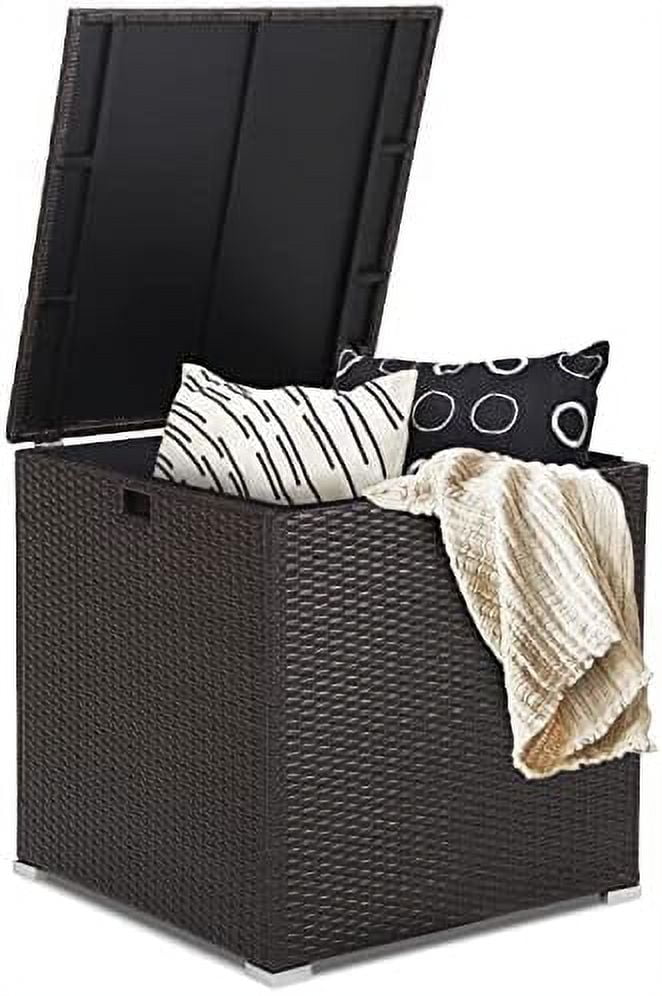 Outdoor Storage Box 72Gallon Outside Wicker Storage Bin With