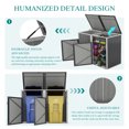 thumbnail image 1 of Outdoor Storage Box, Garbage Bin Shed Stores 2 Trash Cans Metal Outdoor Bin Shed for Garbage Storage,54 cubic feet of space,Stainless Galvanized Steel, Bin Shed for Garden Yard Lawn,Grey, Deck Box, 1 of 26