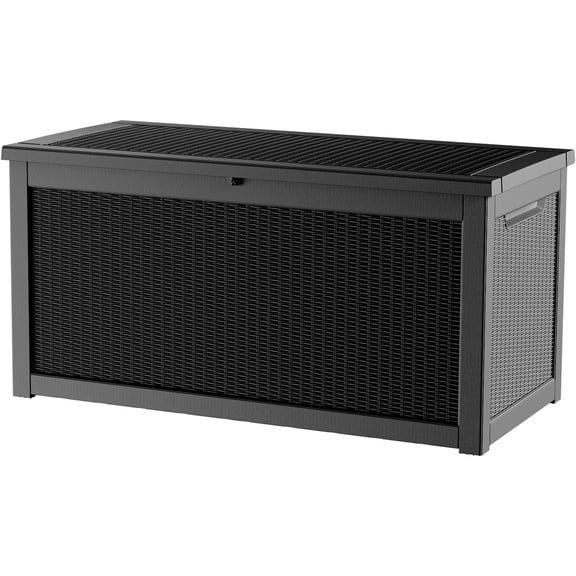 Outdoor Storage Box, Lockable 260 Gallon Deck Delivery Box Waterproof, Resin Patio Storage Bin for Pool Accessories Cushion Furniture, Garden Tools, UV-Resistant Outside