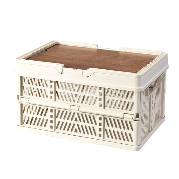 Outdoor Storage Box, Multifunctional Foldable and Stackable Organizer with Detachable Tray, Portable Waterproof Container for Camping, Picnics, and Outdoor Adventures