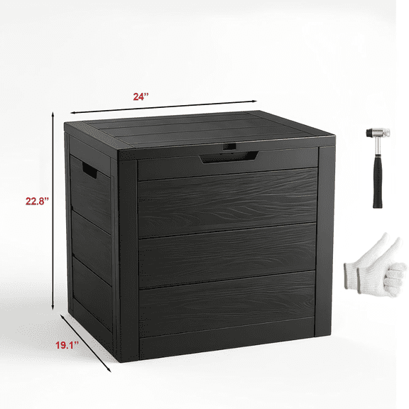 Outdoor Storage Box Waterproof Deck Box With Handles & Wheels, Large Patio Furniture Storage Cabinet For Pool Accessories,