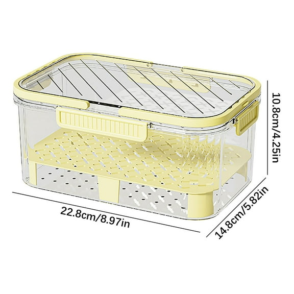 Outdoor Storage Box With Lid 10 Qt Plastic Food-Safe Large Capacity Refrigerator Crisper for Picnics and Lunch