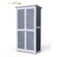thumbnail image 1 of 63.2" Outdoor Storage Cabinet with Adjustable Shelves, Aiho Wooden Outdoor Storage Shed with Lockable Double Doors for Backyard, Garden & Patio - Gray, 1 of 8