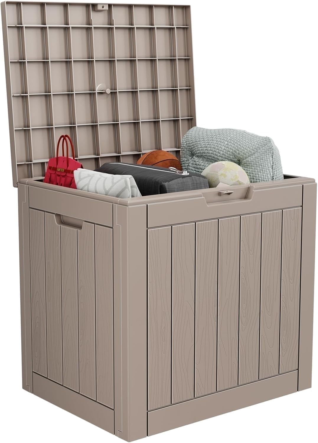31Gallon Resin Deck Box, Lockable Patio Outdoor Storage Box for ...