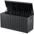 thumbnail image 1 of 80 Gallon Resin Deck Box, Lockable Patio Outdoor Storage Box for Furniture, Garden Tools and Tools Storage, Waterproof Outside Storage Box - Black, 1 of 8
