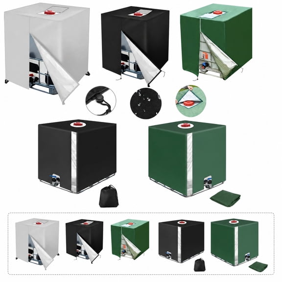 Outdoor Storage Protector, Outdoor Waterproof Storage, Protective Cover for Ibc, 1000L Ibc Cover, Sun and Winter Protection, 48X47X47 Inch Fit for Agriculture Construction