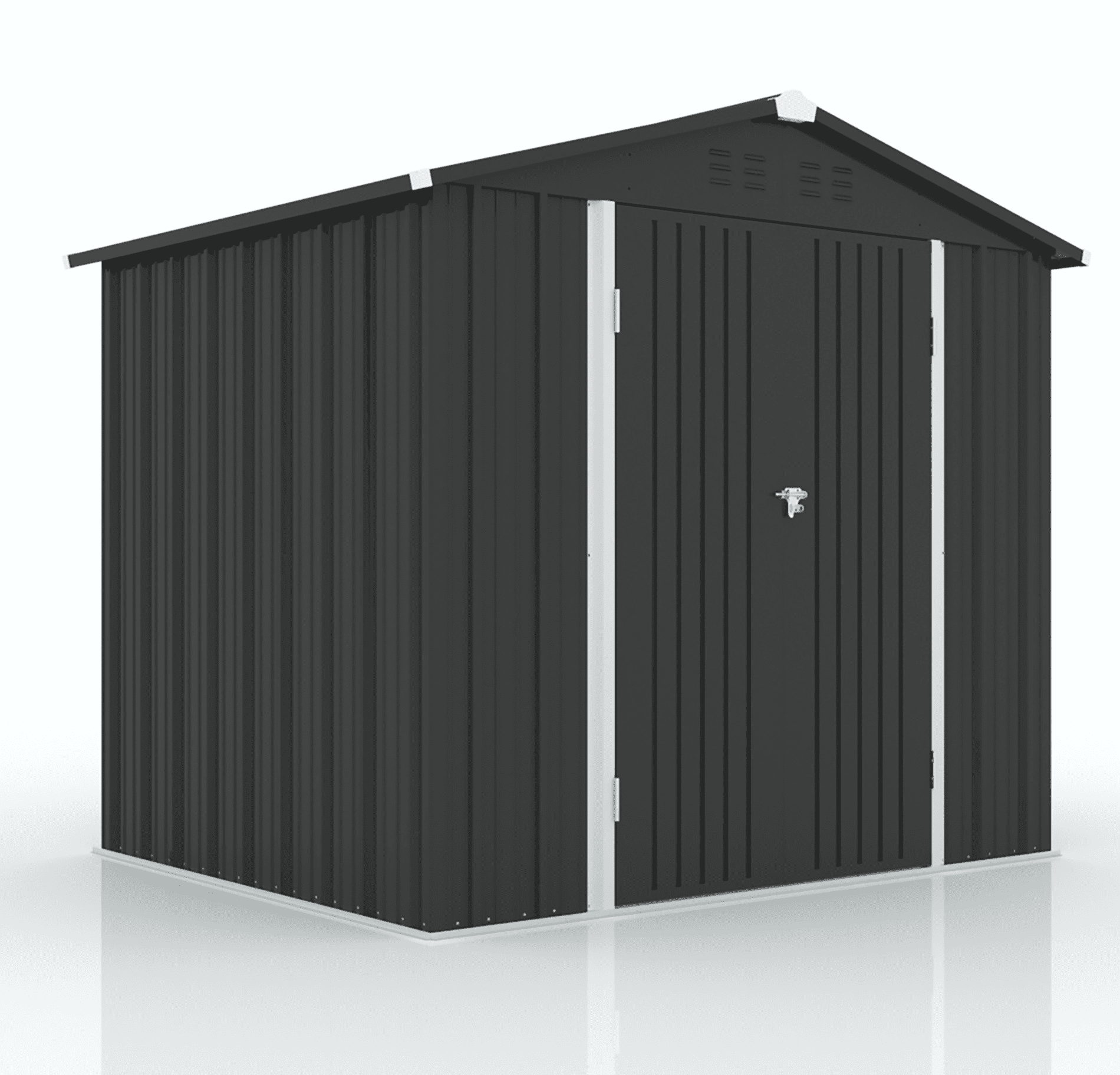 8' x 6' Outdoor Metal Storage Shed, Tools Storage Shed, Galvanized Steel Garden Shed with Adjustable Shelves and Lockable Doors, Outdoor Storage Shed for Backyard, Patio, Lawn, D9182