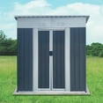 thumbnail image 1 of Outdoor Storage Shed 5FTx3FT Pent Roof Grey Outdoor Tool Bike Storage Garden Shed With Aluminum Alloy Frame And Sliding Door,Small Storage Shed, 1 of 6