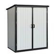 thumbnail image 1 of Outdoor Storage Shed, 5x3 FT Plastic Resin Storage House With Lockable Door, Air Vents, Sloped Roof, Waterproof Utility Tool Shed For Garden Patio Backyard, 1 of 7