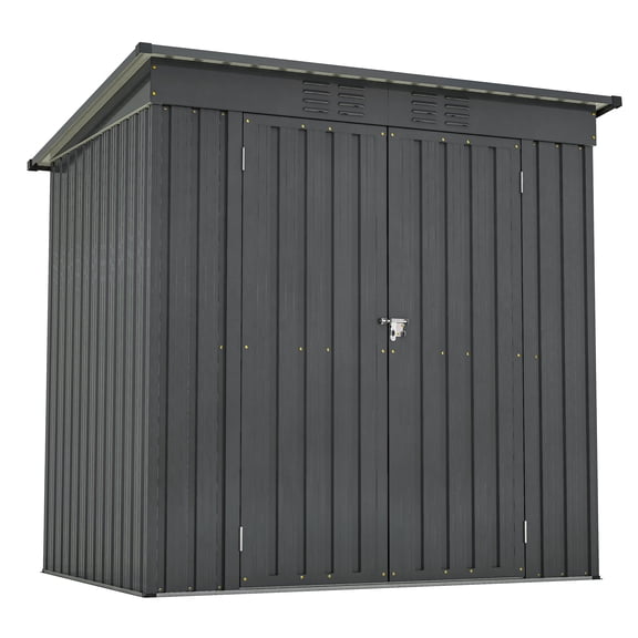 Outdoor Storage Shed 6 x 4 ft Outdoor Storage Shed, All Weather Tool Shed for Garden, Backyard, Lawn, Black,Garden Storage Shed