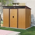 thumbnail image 1 of Outdoor Storage Shed 6 x 8 FT, Lockable Metal Garden Shed Steel Anti-Corrosion Storage House with Single Lockable Door for Backyard Outdoor Patio (Coffee), 1 of 8