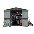 thumbnail image 1 of Outdoor Storage Shed, 8.23 x 6.28 x 6.20 ft, Galvanized Steel Metal Garden Sheds with Lockable Doors and Slope Roof, Utility Tool Shed Storage House for Backyard Garden Lawn Patio, Outside Use, 1 of 9