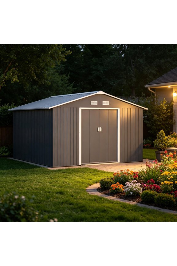 Outdoor Storage Shed,Backyard Tools Storage Shed,Garden Metal Shed