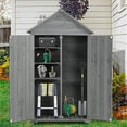 thumbnail image 1 of Outdoor Storage Shed, Garden Wood Shed, Outdoor Storage Cabinet with Shelves and Latch for Yard, Patio, Deck and Porch, 1 of 9