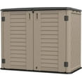 thumbnail image 1 of Outdoor Storage Shed - 35 Cubic feet Storage Box Waterproof for Garden, Backyards, Multi-Opening Door for Easy Storage of Tools, Lawn Mower,Brown, 1 of 8