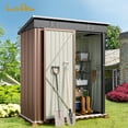 thumbnail image 1 of 5x3 FT Storage Sheds, Metal Storage Garden Shed with Door & Lock for Patio Storage, Brown, 1 of 9