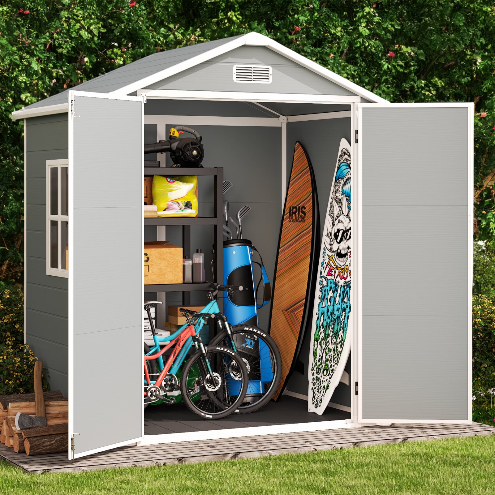 Outdoor Storage Shed, Lofka 6" x 4.4" Durable Resin Storage Shed and