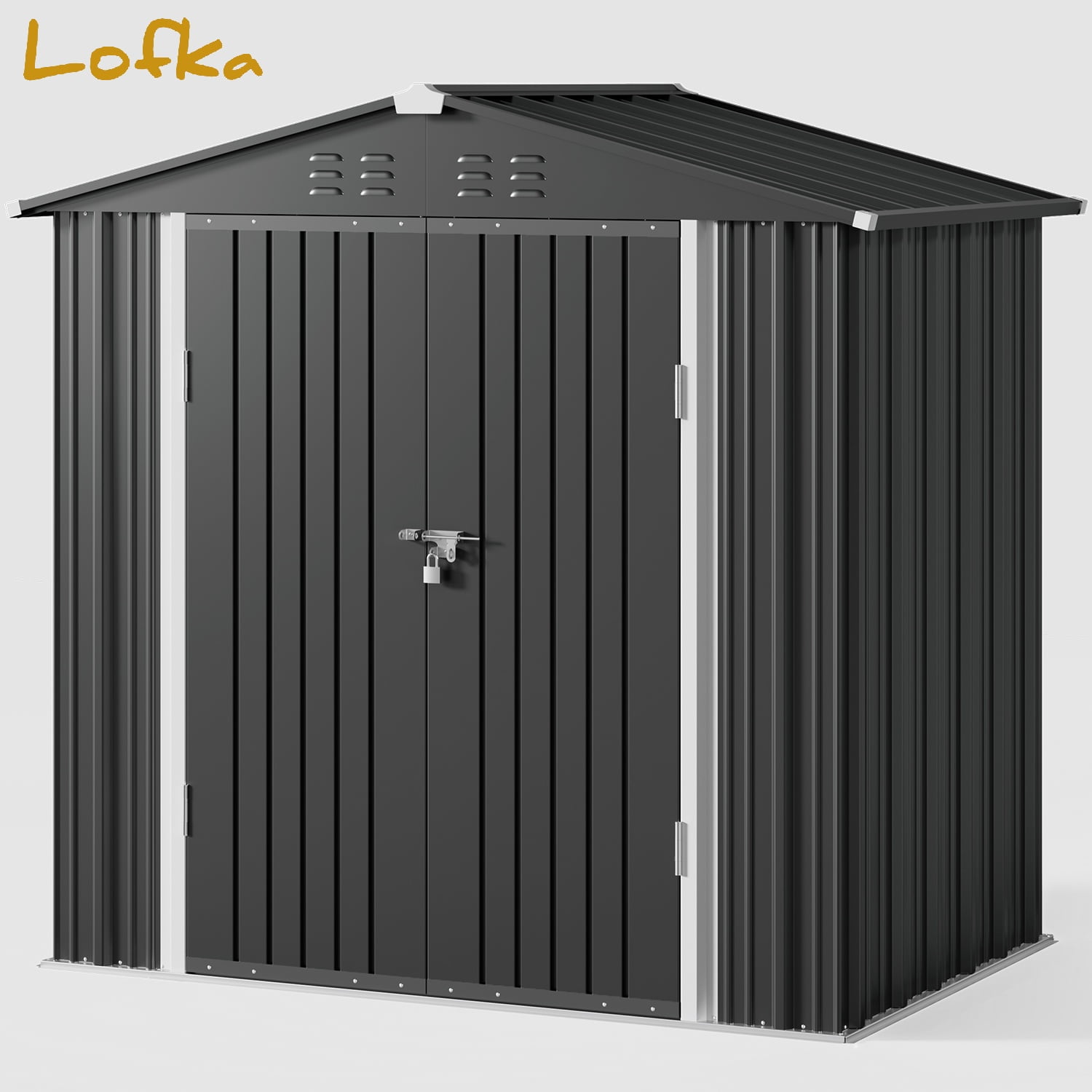 Outdoor Storage Shed, Lofka 6′ x 4′ Metal Storage Shed with Base Frame, Gray Outdoor Storage Shed, Lofka 6′ x 4′ Metal Storage Shed with Base Frame, Gray Sansujyuku sansujyuku.com