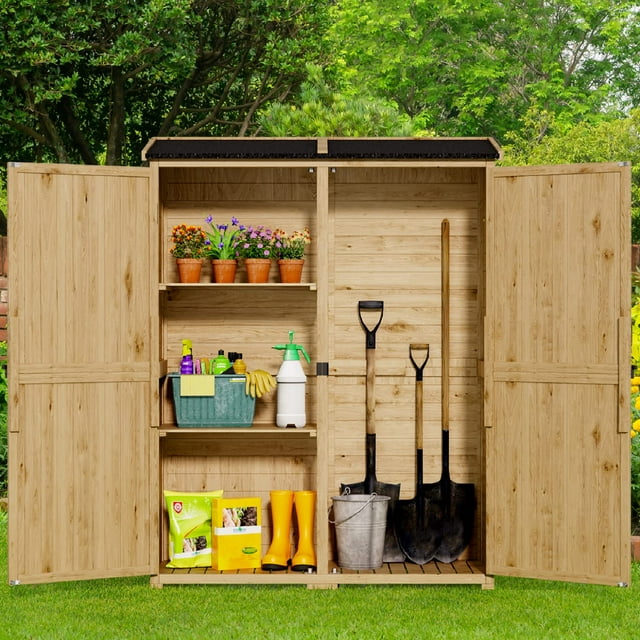 Outdoor Storage Shed, Lofka Outdoor Storage Cabinet with Waterproof ...