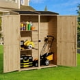 thumbnail image 1 of Outdoor Storage Shed, Lofka Wooden Storage Cabinet with Waterproof Roof and 2 Removable Shelves Garden Shed for Backyard, Patio, Lawn, 1 of 8