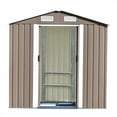 thumbnail image 1 of Outdoor Storage Sheds, 6X4 FT Garden Shed, Lockable Door Weatherproof, Garden Tool House Cabinet for Backyard Patio Lawn Brown with Shelf, 1 of 8