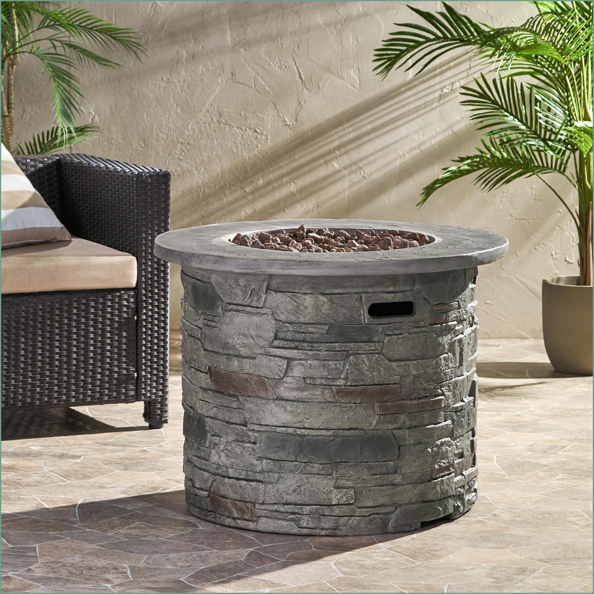 Outdoor Stoves | Fogon Exterior | 32" Round 40,000 BTU Propane Fire Pit for Patio | Slate Gray | Magnesium Oxide