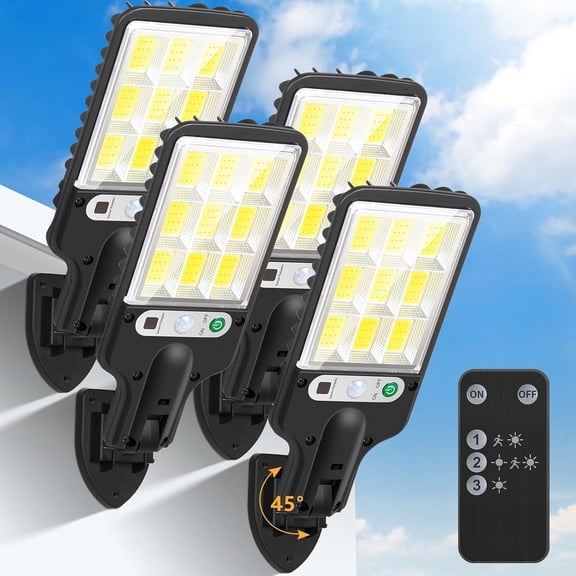 Outdoor Street Lights Solar  - 108 Solar Motion Lights Outdoor Dusk to  Outside Remote Control, 6500K Adjustable Flood Lighting, IP65  Luces Solares Yard Wall Porch 4