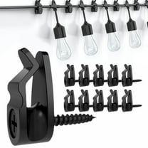 Outdoor String Light Clips | 10-Pack Weatherproof Cable Hangers for Hanging Patio Lights & Holiday Decor | Black & White Plastic Hooks