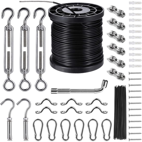 Outdoor String Light Hanging Kit Includ 164 FT Nylon Rope Cable