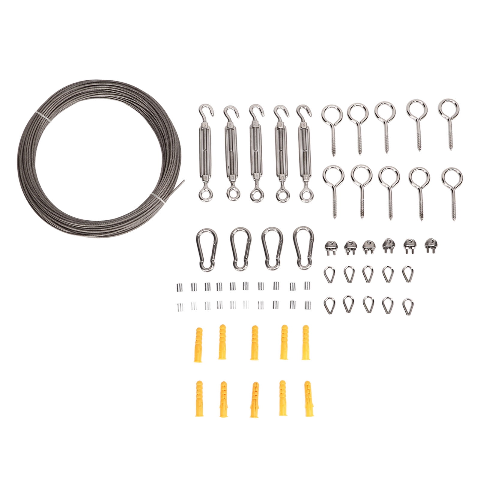 Outdoor String Light Suspension Kit with Stainless Steel Wire Rope Snap ...