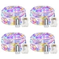 thumbnail image 1 of 33 Feet 100 Led Fairy Lights Battery Operated with Remote Control Timer Waterproof Silver Wire Twinkle String Lights for Bedroom Indoor Outdoor Wedding Dorm Deco MultiColor 4Pack, 1 of 8