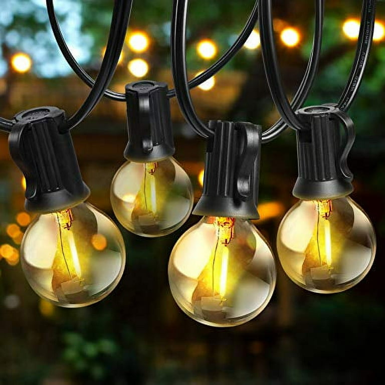 Outdoor String Lights 48ft Outdoor Patio String Lights with 36 2 G40 LED Bulbs Weatherproof Hanging Lights for Outside Backyard Balcony Porch