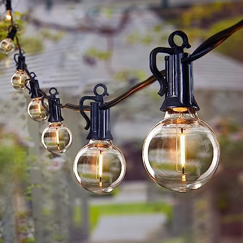 Outdoor String Lights 69 Feet G40 Globe Patio Lights with 32 Edison Shatterproof Bulbs(2 Spare), Waterproof Connectable Hanging Christmas Light for Backyard Porch Balcony Party Xmas Decor