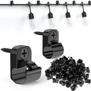 Outdoor String Lights Hangers, Christmas Light Clips, Lights Hanger Hooks for Hanging Christmas Light, Fairy Lights, Outdoor Patio Lights, 38 Pack, Black