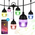 thumbnail image 1 of Outdoor String Lights Mains Powered Waterproof LED Fairy Lights Plug in, 46FT Coloured Smart Hanging Festoon Lights, Gazebo Lights with 16 Bluetooth Controlled, Garden Patio Lights for Bedroom Party, 1 of 7