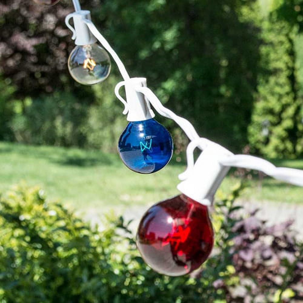 Red white and blue globe lights deals