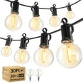 thumbnail image 1 of Outdoor String Lights - Waterproof Globe Patio Lights 30 Ft with 30 G40 Shatterproof LED Bulbs, Connectable Commercial Hanging Light for Backyard, Bistro, Porch, Cafe, Deck, Garden, 1 of 7