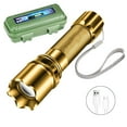 Outdoor Strong Light Flashlight Camping Long Range Multi Functional Rechargeable Telescopic Zoom